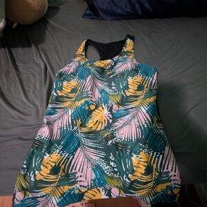 Tropical Print Sleeveless Top
